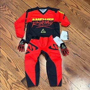 Answer Racing Kids Motocross Gear Set - Red and Black
